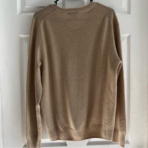Alan Flusser 100% Cashmere Tan V-Neck Sweater Large - Picture 10 of 12